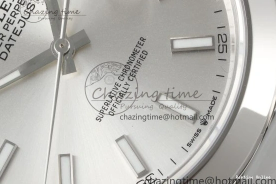 1227 DateJust 41 SS Polished Bezel KING 1:1 Best Edition 904L Steel Silver Stick Dial on Oyster Bracelet VR Flexible 2167